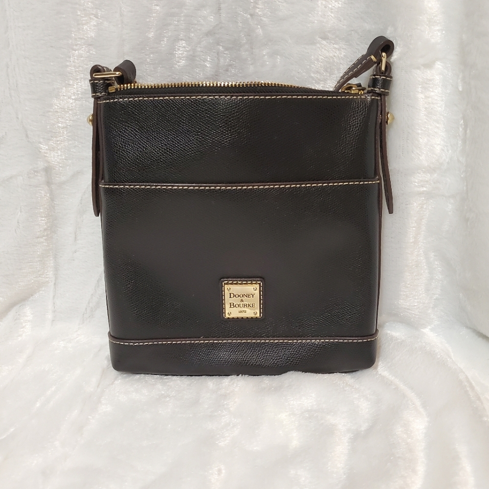 Dooney & Bourke Black and Brown Crossbody Bag - Picture 2 of 16